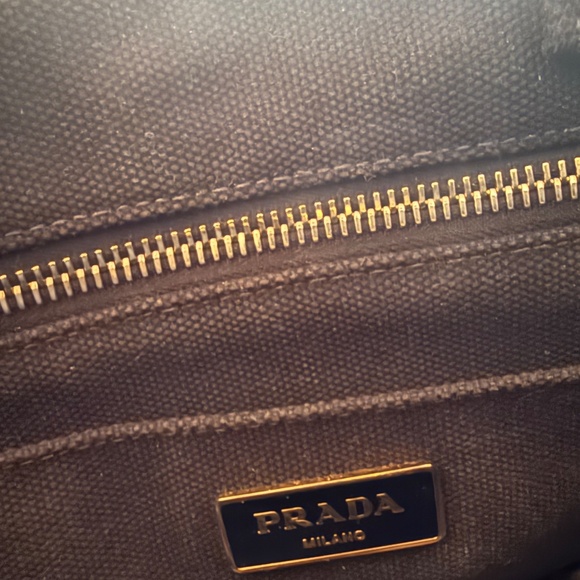 Authentic PRADA Canapa PM Black Canvas - Picture 5 of 6